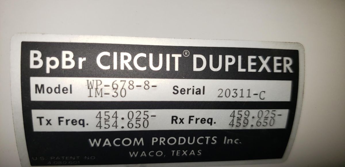 Repeater duplexer label